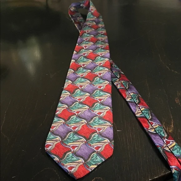 Vintage J. Garcia Multicolor Geometric Tie - Picture 3 of 4